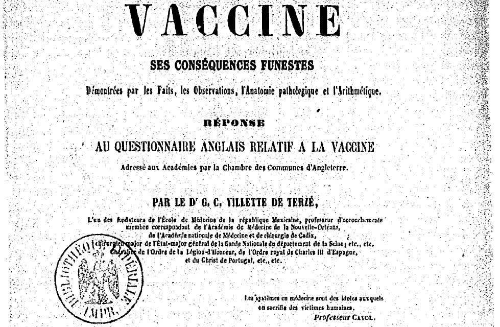 Villette de Terzé, médecin « antivax » en guerre contre la vaccine – 1857