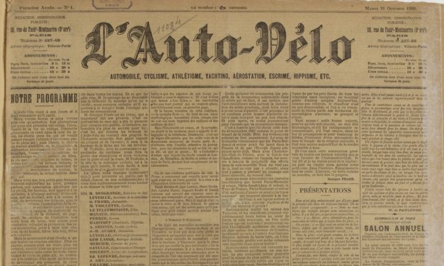 Le journal L’Auto-vélo a un programme ambitieux pour le sport – 16 octobre 1900